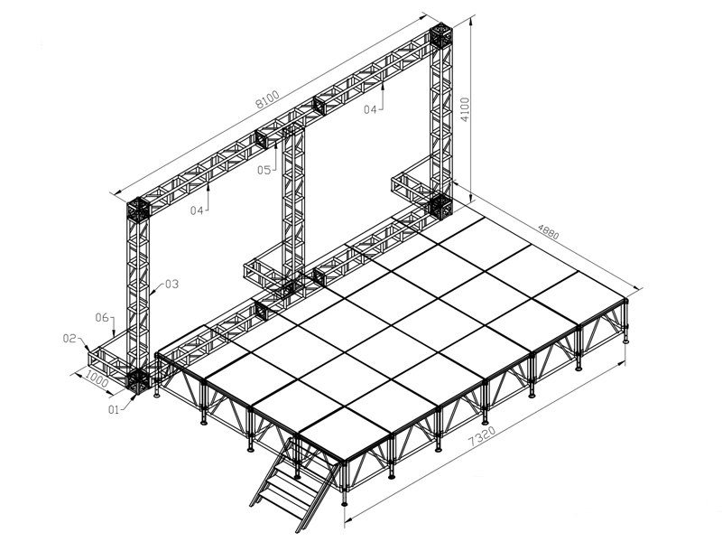 LED Screen Support Truss 4mx8m